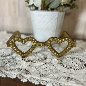 Sagebrook Home Metal Gold Heart-Shaped Glasses